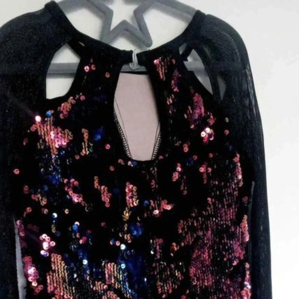 Weissman velvet and sequins dance costume for child size MC
